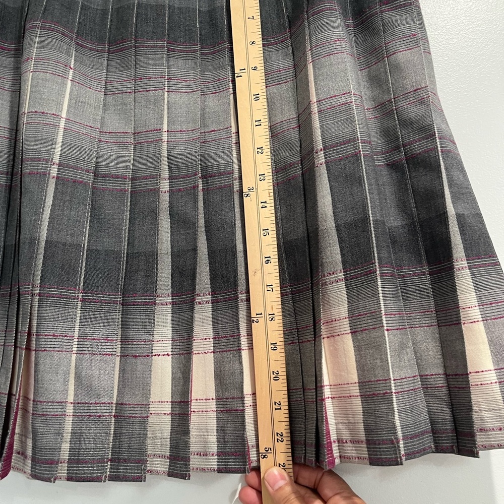 Pendleton Gray Contrasting Pleated Wool Skirt Sz.… - image 4